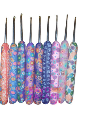 9pc Floral crochet hook set 18-993