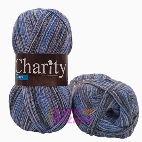 Charity print 4 ply 222 blue fin