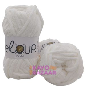 Velour solid 001 white