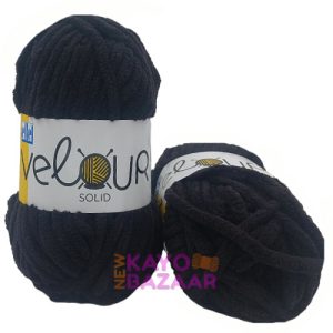 Velour solid 017 black