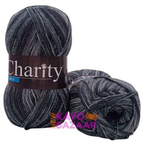 Charity print 4 ply 225 gunmetal grey