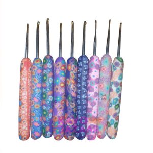 9pc Floral crochet hook set 18-993