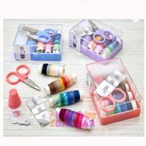 Sewing kit plastic tub