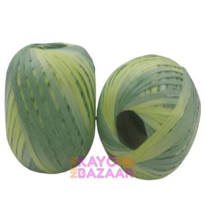 Raffia crochet ribbon green mix