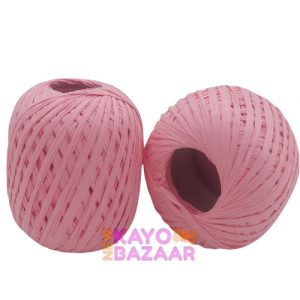 Raffia crochet ribbon pink