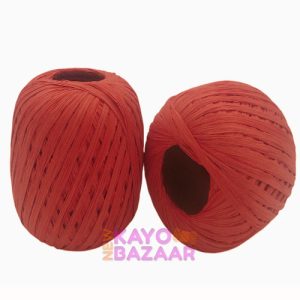 Raffia crochet ribbon red