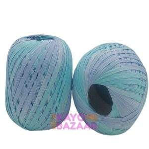 Raffia crochet ribbon turq mix